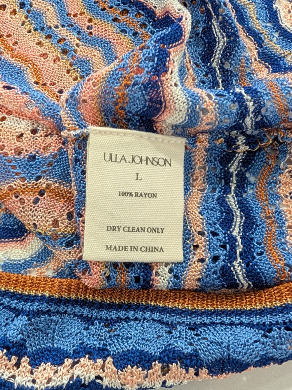 Ulla Johnson Lunaire Knit Top Large L Sunset Stripe Long Sleeve Pointelle NWT - Picture 10 of 10